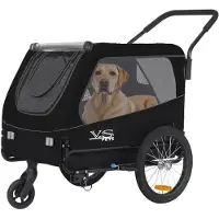 Tiggo VS Pets L Hundeanhänger & Jogger 2-in-1 Hundebuggy, Fahrradanhänger Klappbar,groß ca. 250 Liter Volumen, für Hunde bis 35kg