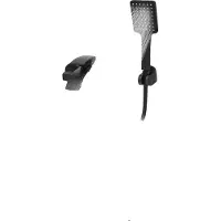 OEM Wandmontierter Badewannenarmatur, Konstruktion aus Messing und Edelstahl, 2 Wasserabgabemöglichkeiten, verstellbare Montageabstand 13,5-15,5 cm, schwarz lackierte Oberfläche, für den Innenbereich