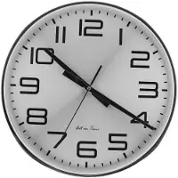 Almina Wanduhr ø39 x 5 cm in Silber - Analog mit 12-Stunden-Anzeige