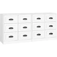 Helloshop26 - Buffet Sideboard Kommode Kleiderschrank Aufbewahrungsmöbel Organizer Küche Wohnzimmer Lounge 2er-Set Holzwerkstoff 02_0036691