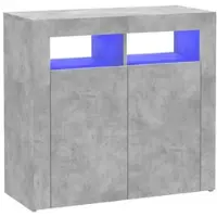 Helloshop26 - Buffet Sideboard Kommode Kleiderschrank Aufbewahrungsmöbel Organizer für Küche Wohnzimmer Lounge mit LED-Beleuchtung 02_0030006