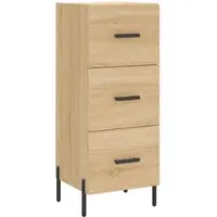 Helloshop26 - Buffet Sideboard Kommode Kleiderschrank Aufbewahrungsmöbel Organizer Küche Wohnzimmer Sonoma-Eiche 34,5 x 34 x 90 cm 02_0031538