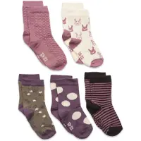 Minymo Socken - 5er-Pack - Ochid Haze m. Muster - - 35/38 - Socken
