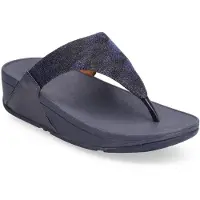 FitFlop Lulu Sandale mit offenen Zehen – Geo Glitz, Farbe: BLAU, Größe: 38