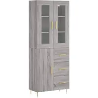 Helloshop26 - Buffet Sideboard Kommode Kleiderschrank Aufbewahrungsmöbel Organizer Küche Wohnzimmer Lounge hohe Sonoma-Eiche 69,5 x 02_0035496