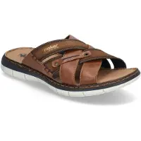 Rieker Herren Sandale Pantolette mit Lederdecksohle 25199, Größe:45 EU, Farbe:Mehrfarbig