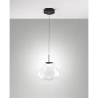 FABAS LUCE Glas Hängelampe Deva, dimmbar, klar / transparent, für Wohn- / Esszimmer, Glas, Modern, Pendelleuchte