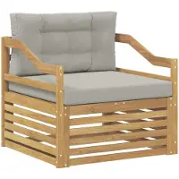 vidaXL Outdoor-Sofa Weiß und Hellgrau