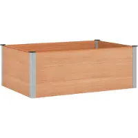 vidaXL Hochbeet Braun 150 x 100 x 54 cm WPC und Aluminium