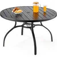 Vevor Terrassentisch Gartentisch Balkontisch (1200 x 725 mm) aus Kohlenstoffstahl runder Esstisch für Outdoor Hof Terrasse Garten Veranda