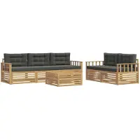 Syfax Outdoor-Sofagarnitur 6 pcs Weiß und Anthrazit