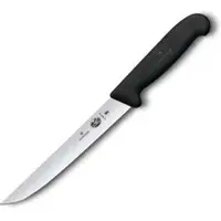 Victorinox Tranchiermesser Fibrox 5.2803.15B, 15 cm Edelstahlklinge mit glattem Schliff und Kunststoffgriff