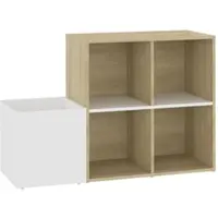 Helloshop26 - Schuhschrank Schuhaufbewahrung Eingangsbereichmöbel Flur Wohnzimmer Eingangsbereich Sonoma-Holzwerkstoff beige 02_0021761