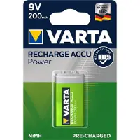 Varta 1 Wiederaufladbare Nimh 9v-blockbatterie 200mah