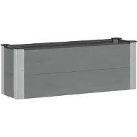 vidaXL Hochbeet Grau 100 x 30 36 cm WPC und Aluminium
