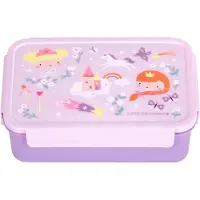 A Little Lovely Company - Bento lunch box: Princesses - Purple - 22 x 7 x 14.5 cm