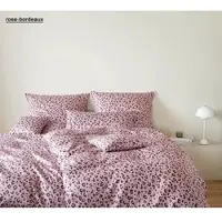 Elegante Mako-Satin-Bettwäsche-Garnitur Leolook Farbe Rose-Bordeaux Größe 155x220+40x80