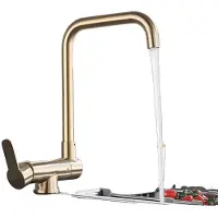 OEM Gebürstete Gold Küchenspüle Wasserhahn, 360-Grad drehbarer Auslauf, Einhand-Design, /h3divulliGebürstetes Gold A/li/ul/div