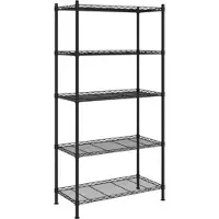 Helloshop26 - 5-stöckiges Aufbewahrungsregal 90 x 35 x 180 cm 250 kg schwarz