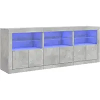 Helloshop26 - Buffet Sideboard Kommode Kleiderschrank Aufbewahrungsmöbel Organizer für Küche Wohnzimmer Lounge mit LED-Beleuchtung 02_0029988