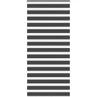 vidaXL Doppelrollo Schwarz 95x200 cm Stoffbreite 90,9 cm Polyester