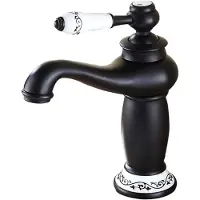 OEM Waschbeckenarmatur, Vintage Europäischer Stil, Glatte Oberfläche, schwarz