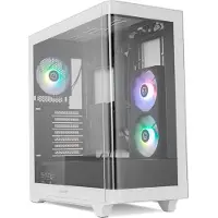 NOX Hummer ETHER, Midi Tower, PC, Schwarz, Weiß, ATX, ITX, Mini-ATX, SPCC, Stahl, Gehärtetes Glas, Gaming