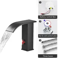 OEM Intelligenter Sensor Waschtischarmatur, berührungslose Bedienung, Chrom-Finish, Schwarz Kurz A/li/ul/div