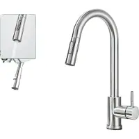 OEM Küchenarmatur, Ausziehbare Sprühfunktion, Einhebelsteuerung, Bürstetes Nickel