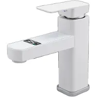 OEM Digitaler Wasserhahn, LED-Display, Warm-/Kaltsteuerung, WEISS, M-a
