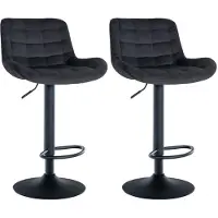 CLP 2er Set Barhocker Tover Samt schwarz