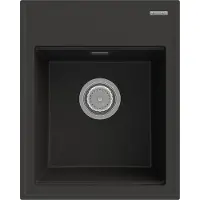 Granitan | Granitspüle - Spülbecken - 50x40 cm - Schwarz - mit Siphon - ALOR