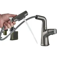 OEM Waschtischarmatur, Keramikkartusche, 360-Grad-Drehung, grau