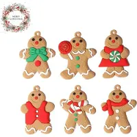 Crrynuo Große Lebkuchenmann-Ornamente, Lebkuchen-Weihnachtsdeko, Weihnachtsbaumschmuck
