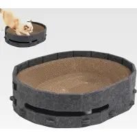 Markenlos Kratzbrett für Katzen, Spielzeug für Katzen aus Karton, mit Bällen, Übungsbrett zum Kratzen für Kätzchen | Schlafzimmer, Wohnzimmer, Büro, Balkon, Reisen, Innenbereich, Hotel