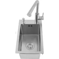 OEM Spüle, Edelstahlkonstruktion, Ausziehbarer Wasserhahn, Silber