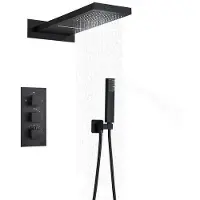 OEM Duscharmatur Set, Thermostatmischer, Wandmontage-Design, Schwarz