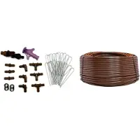 Markenlos Tropfrohr Starter-Set 100 Meter 33mm Tropfabstand; 2,3l/h Tropfbewässerung Bewässerungsschlauch