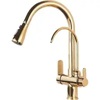 OEM Wasserhahn, Dual-Handle, Ausziehbare Sprühdüse, Gold