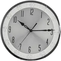 Almina Wanduhr ø35 x 5,5 cm - Analog mit 12-Stunden-Anzeige, Silber