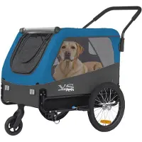 Tiggo VS Pets L Hundeanhänger & Jogger 2-in-1 Hundebuggy, Fahrradanhänger Klappbar,groß ca. 250 Liter Volumen, für Hunde bis 35kg