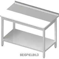 Stalgast Arbeitstisch mit Grundboden, 1400x600x850 mm, mit bündig eingelassener PE-Schneideplatte, ohne Aufkantung, verschweißt