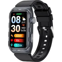 INF Smart Armband mit Gesundheitsüberwachung, Legierung, 26cm, für Alltag Schwarz