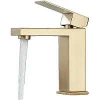 OEM Waschtischarmatur, langlebige Messingkonstruktion, zeitgemäßes Design, S Gebürstetes Gold