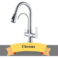 StarTech.com Küchenarmatur Trinkwasser - 5-J2Z Doppelhebel Mischbatterie - Wasserfilter - 360° schwenkbarer ausziehbarer Auslauf - Einloch Deckmontage - Chrom