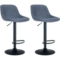 CLP 2er Set Barhocker Loft Stoff blau
