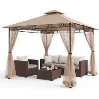 Sekey Pavillon 3x3 m mit Moskitonetz Doppeldach Wasserdicht Windfest