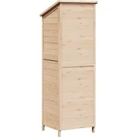 vidaXL Gartenschuppen Natur 59 x 56 x 176 cm Massivholz aus Fichte