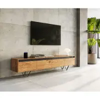 DELIFE Designer-Lowboard Stonegrace 200 cm Akazie Natur Schiefer 4 Schübe