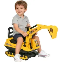 HOMCOM Kinder Sitzbagger Sandbagger für Kinder mit Schaufe, Hupe für 1,5-4 Jahre